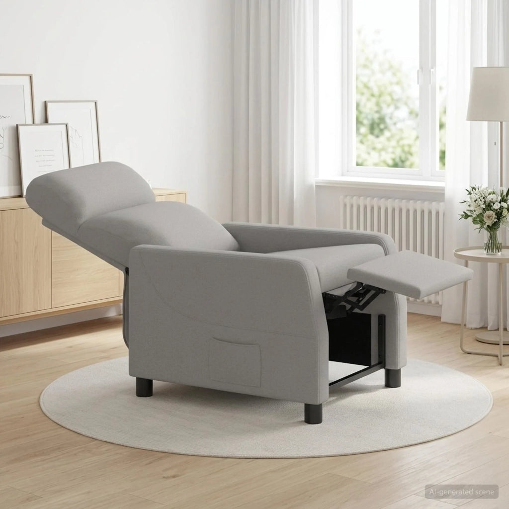 Divano Sedia-Poltrona reclinabile Grigio Nuvola Tessuto 853273