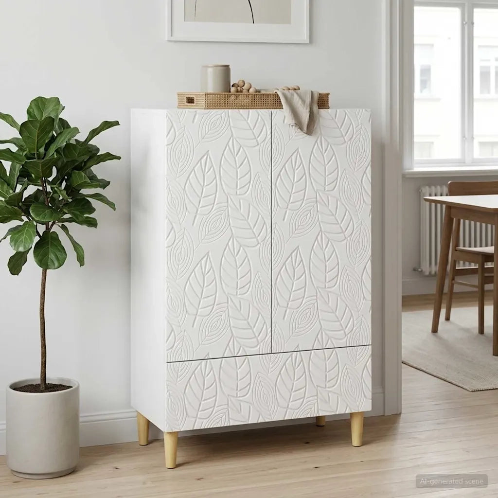 Credenza Bianco Lucido 66 x 34,5 x 95 cm Legno ingegnerizzato 895129
