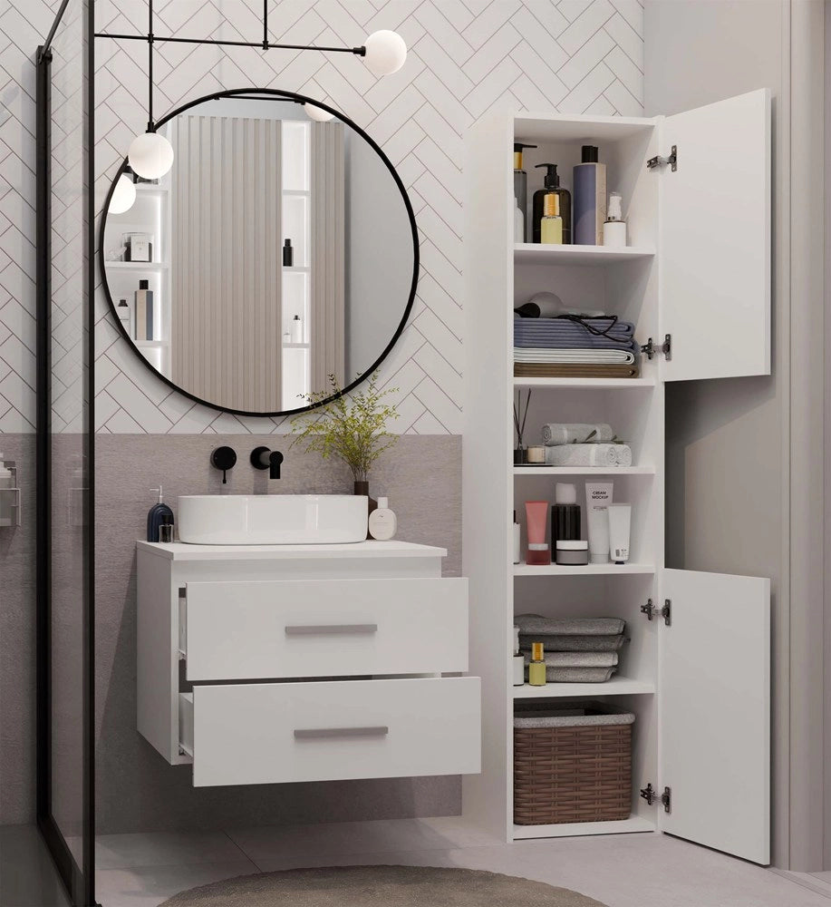 Mobile sottolavabo NEL 60 bagno 2 cassetti bianco