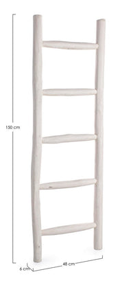 Scala Decorativa 48x6x150 cm in Teak Sahel Bianca