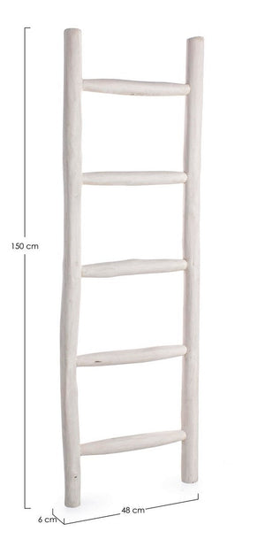 Scala Decorativa 48x6x150 cm in Teak Sahel Bianca