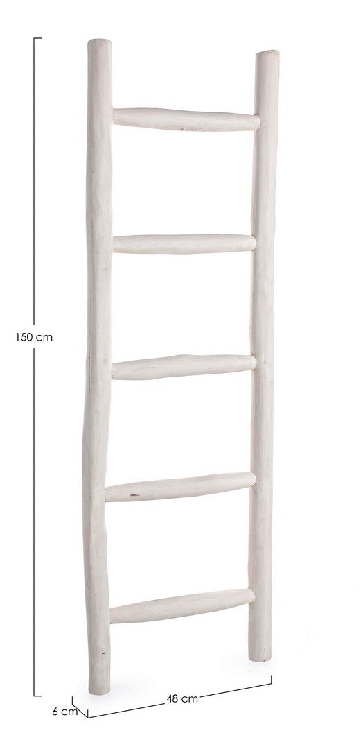 Scala Decorativa 48x6x150 cm in Teak Sahel Bianca