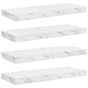 4 pz Scaffale da parete | Ripiano a parete | Mensola a parete Marmo Bianco 60 x 23 x 4 cm