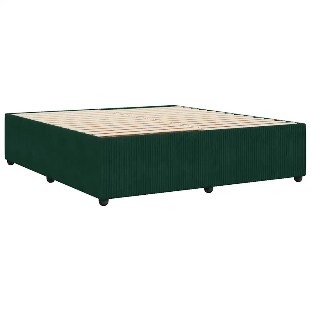 Giroletto senza Materasso Verde Scuro 200x200 cm in Velluto