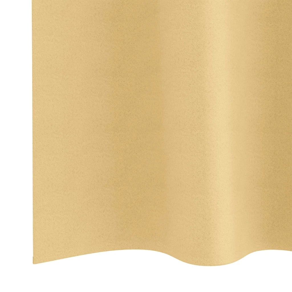 Tende Blackout con Anelli 2 pz Beige 225 x 140 cm Poliestere 4107315