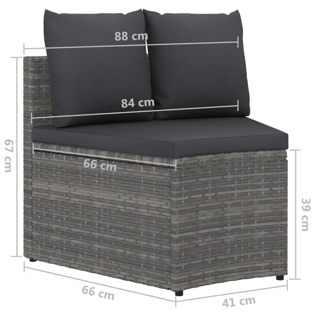 Set Divani da Giardino 2 pz | Set Salotto da Giardino con Cuscini in Polyrattan Grigio