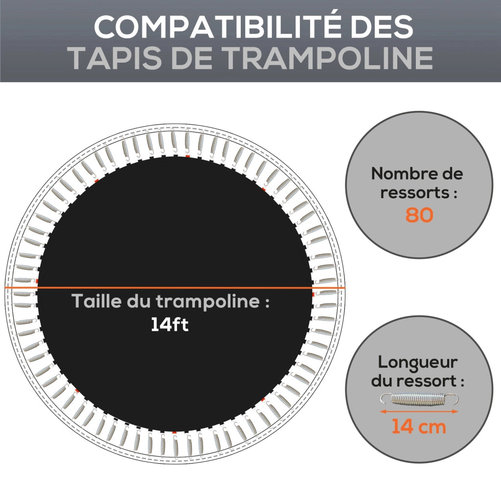 Tappeto sostitutivo per trampolino ¨C zephmum ¨C ? 4.3 m, molle 14 cm