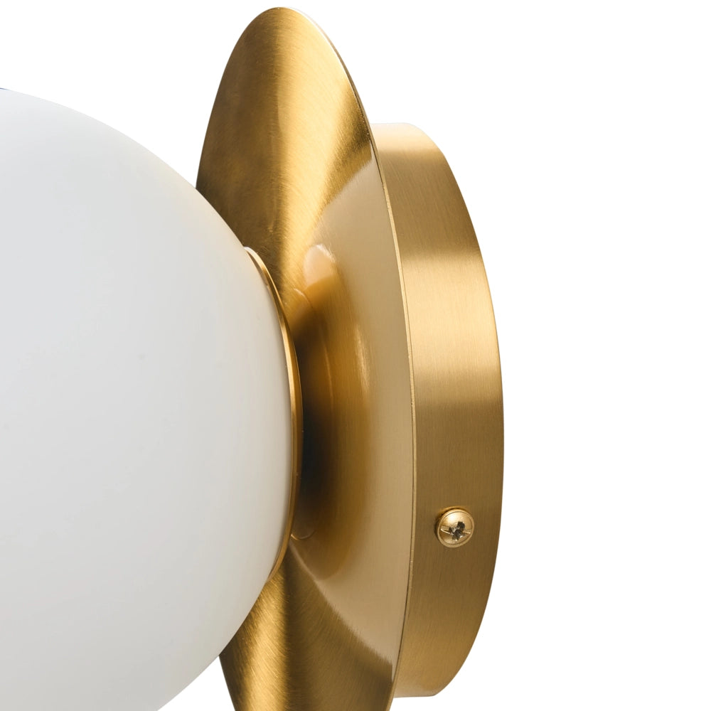 Set di 2 lampade da parete con base in metallo oro e paralume in vetro Stile moderno