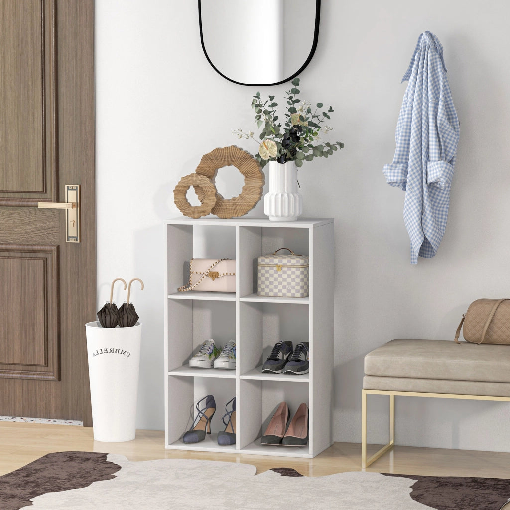 Libreria a Cubi con Ripiani ¨C Zephmum ¨C Legno Bianco 61.5x29.5x91.5 cm