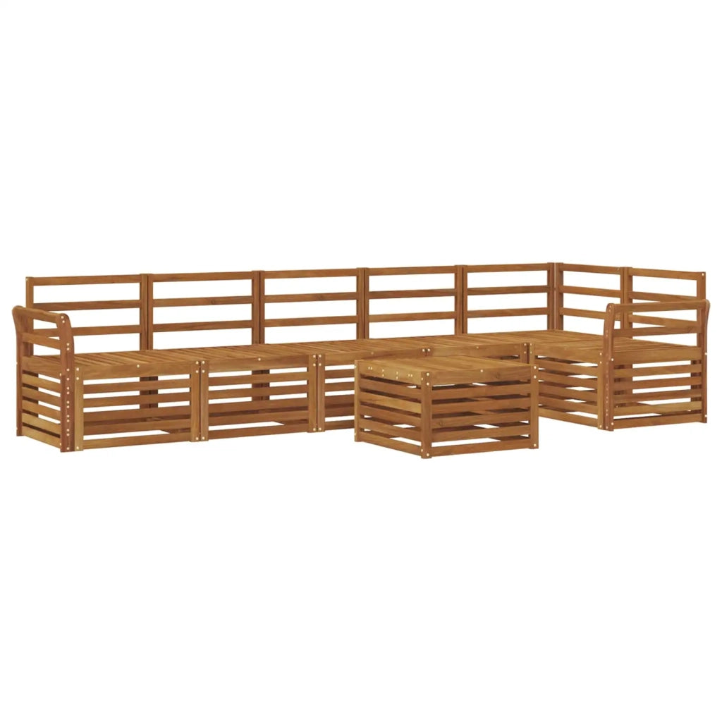 Set divano sezionale 7 pcs Naturale Legno di Acacia Massello 3374929