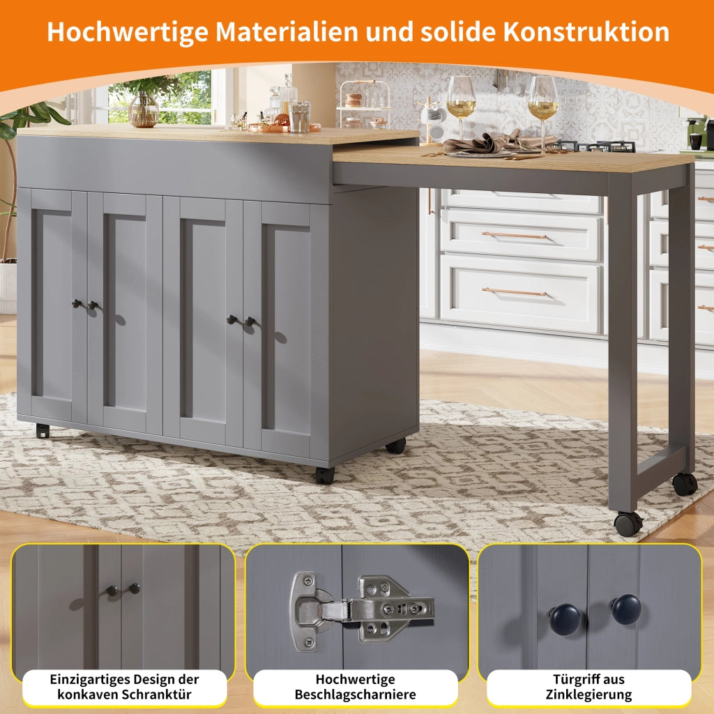 TAVOLO BAR ALLUNGABILE 117-180 x 50 x 94,6 cm Grigio MDF