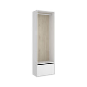 Guardaroba grande Islamabad, Mobile camera da letto, Cabina armadio portabiti, Armadio appendiabiti, 60x45 h205 cm, Bianco e Rovere