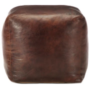 Pouf Marrone Scuro 40x40x40 cm in Vera Pelle di Capra 248127