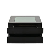 Tavolino da caffè con 3 cassetti e LED - per soggiorno - 70 x 70 x 35 cm - nero