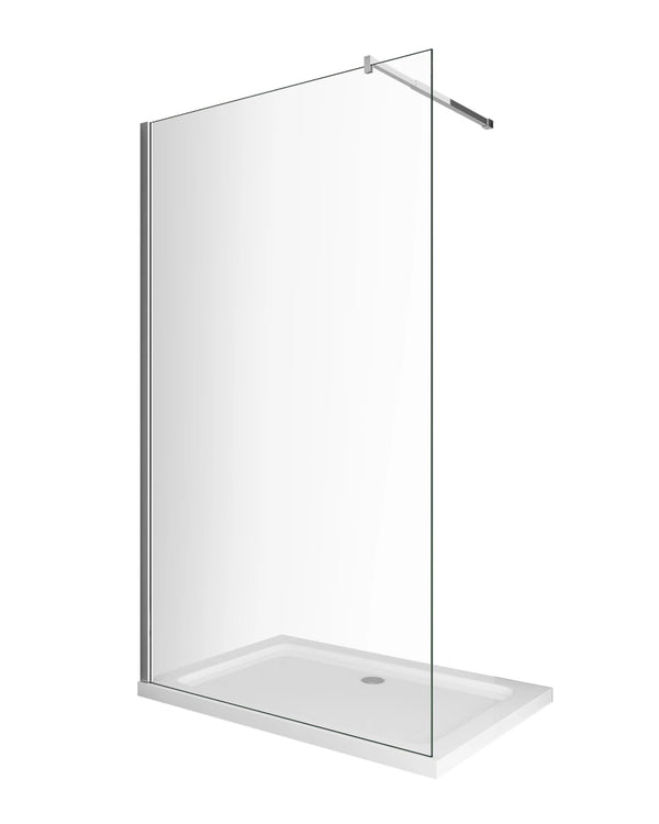 Parete doccia 8 MM Walk in Reversibile Altezza 200 CM 120 regolabile 118-120