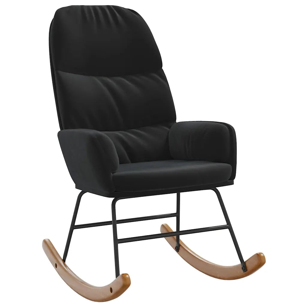 Sedia a Dondolo Nera in Velluto CFW4753990