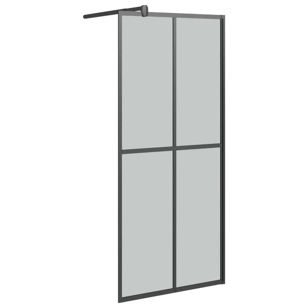 Parete Doccia Walk in Mensola Nera 90x195cm Vetro ESG Alluminio 3185465