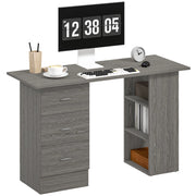 Scrivania con 3 cassetti e 3 ripiani ¨C zephmum ¨C Grigio 120x49x72 cm