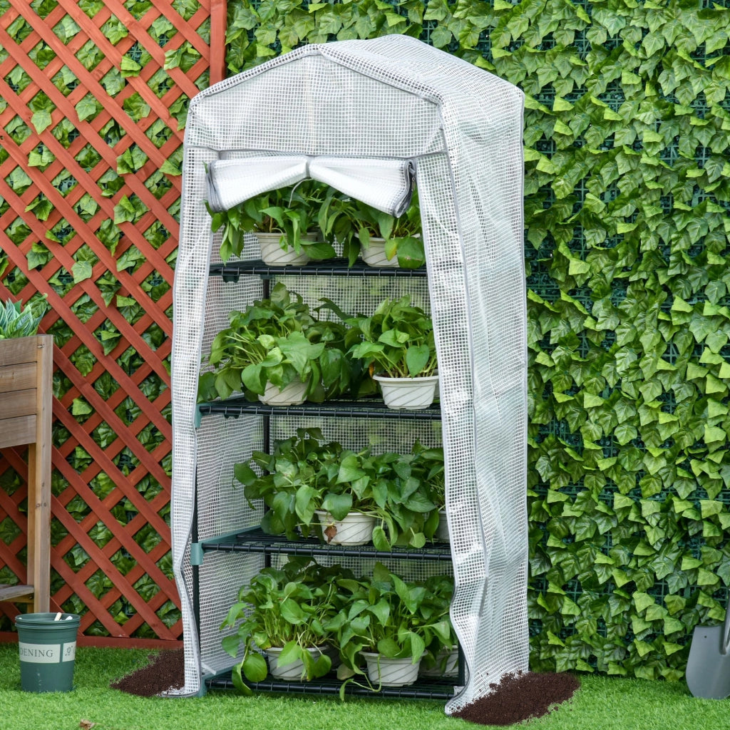 Serra da giardino ¨C zephmum ¨C 4 ripiani, 70x50x160 cm, bianco