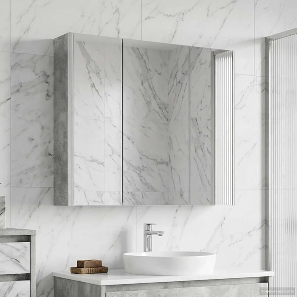 Mobiletto per specchio da bagno con lo scaffale Grigio cemento 889258