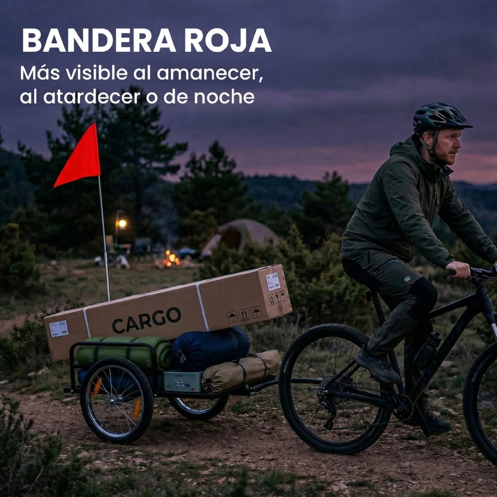 Carrello per Bicicletta da Carico 40 kg ¨C zephmum ¨C Acciaio 145x60x42 cm Nero