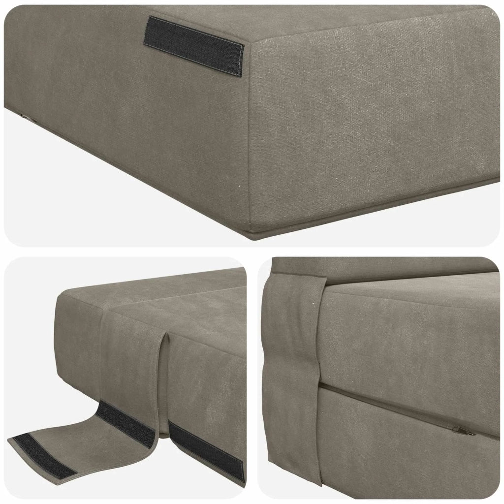 Divano Letto Pieghevole Grigio Chiaro 152 x 86,5 x 60 cm 900126