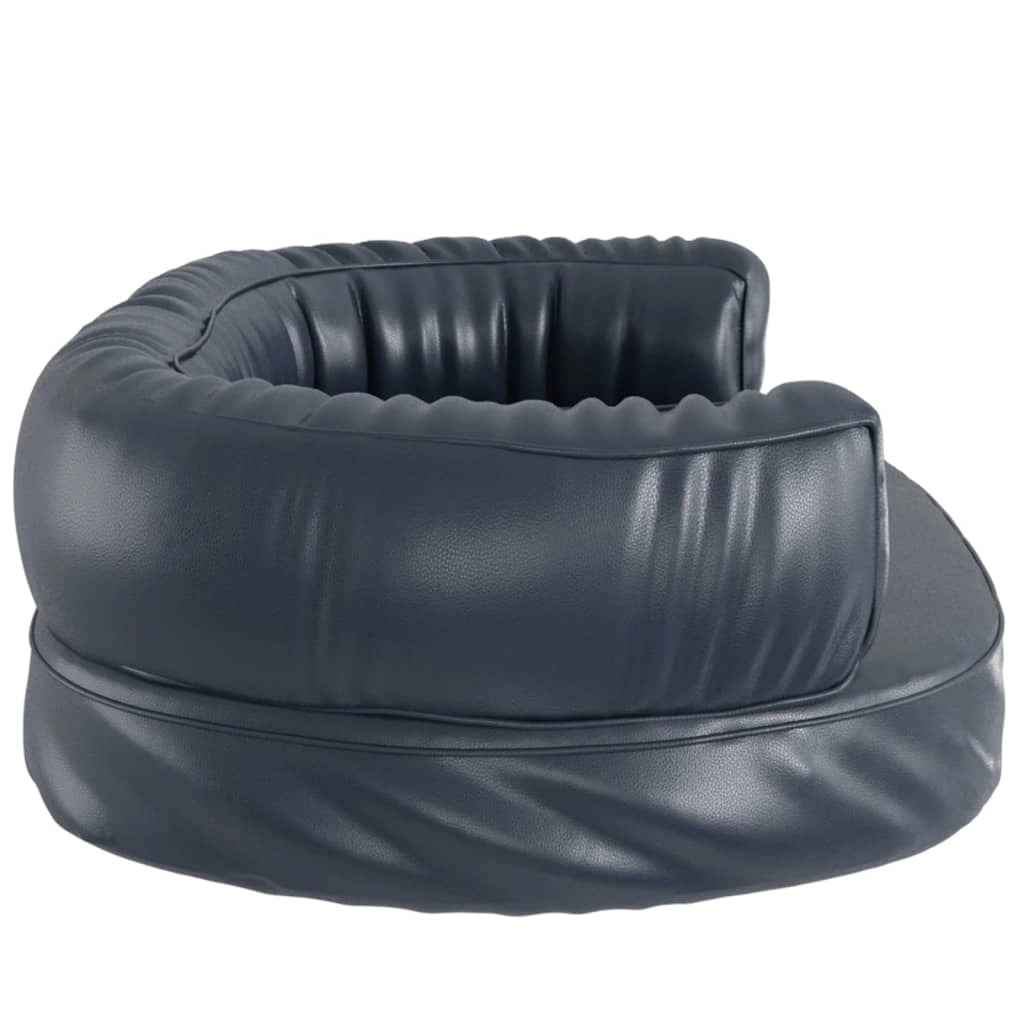 Cesta per cuccia per cani comodo divano ergonomico schiuma scura 75 x 53 cm similpelle blu 02_0043146