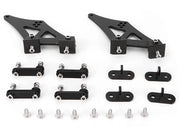 Accessori per auto modificata - Spoiler universale - Montaggio a CNC - Lame in lega di alluminio leggera - 11 cm di altezza - 2 supporti - Sostegno spoiler
