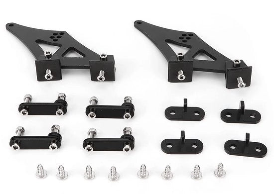 Accessori per auto modificata - Spoiler universale - Montaggio a CNC - Lame in lega di alluminio leggera - 11 cm di altezza - 2 supporti - Sostegno spoiler