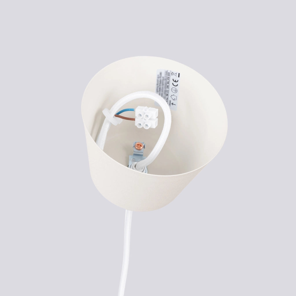 Lampada a sospensione BILO in acciaio beige E27 moderna rotonda 35x120cm