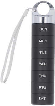 Organizzatore portatile acqua-tight - Custodia trasportabile - 7 giorni stiviale - Metallo/Alluminio - Utilizzo quotidiano - Per vitamine/supplementi - Custodia per medicinali