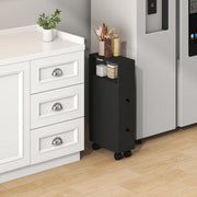 Mobile da Bagno Broreynna a Rotelle con 2 Cassetti 66 x 15 x 33 cm - Nero [en.casa]
