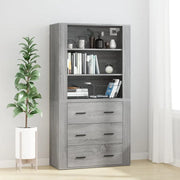 Credenza-Buffet-Armadio da cucina Grigio Sonoma in Legno Multistrato 900610