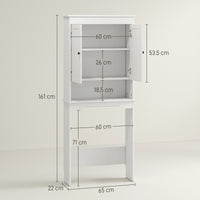 Mobile Sopra WC con Armadietto 65x22x161 cm in Legno Bianco