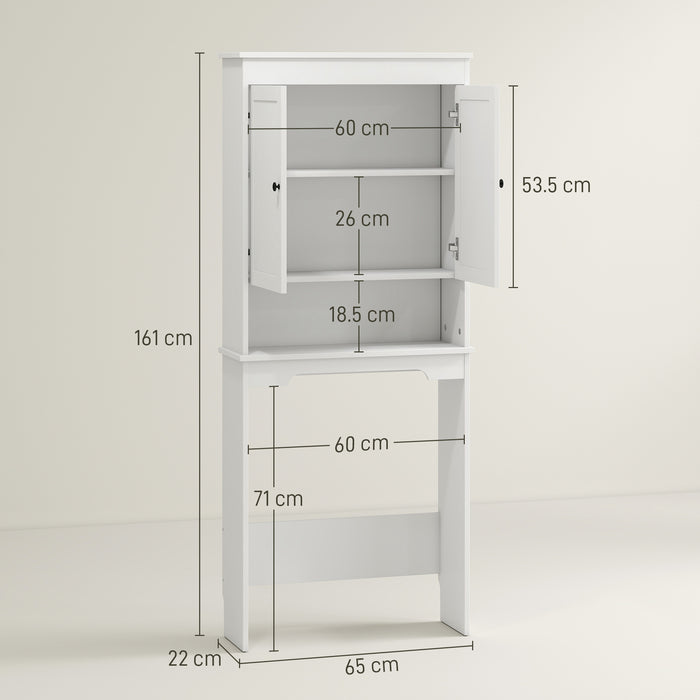 Mobile Sopra WC con Armadietto 65x22x161 cm in Legno Bianco