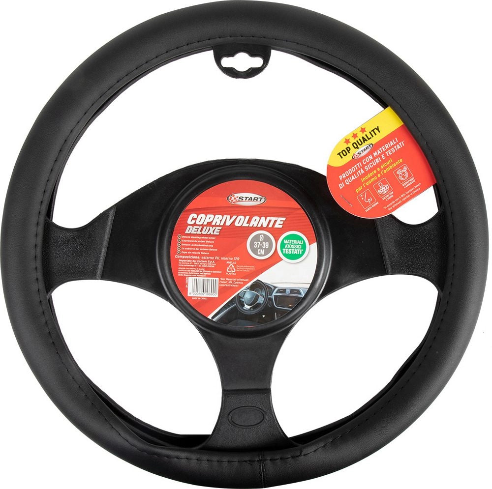 Coprivolante auto Deluxe, diametro 37-39 cm, nero comoditÃ  sicurezza