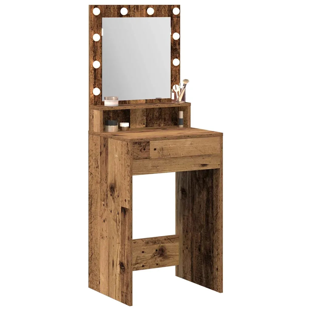 Toeletta | Tavolo da Trucco con lo scaffale Legno vecchio 50 x 41 x 135 cm
