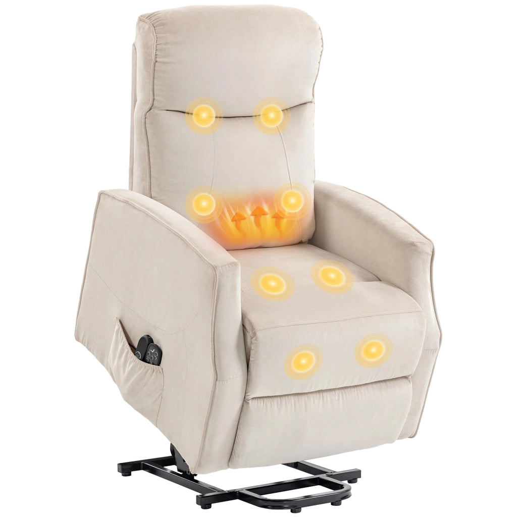 Poltrona Elettrica Alzapersona Poltrona Relax Massaggiante, Beige