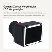 Zoeker 3x Vergroting per Spiegelloze DSLR-camera - LCD-zoeker con Lente Antiriflessiva - Prodotto con Design Pieghevole - Peso 108g - Utilizzabile come Vergrootglas per la Fotocamera