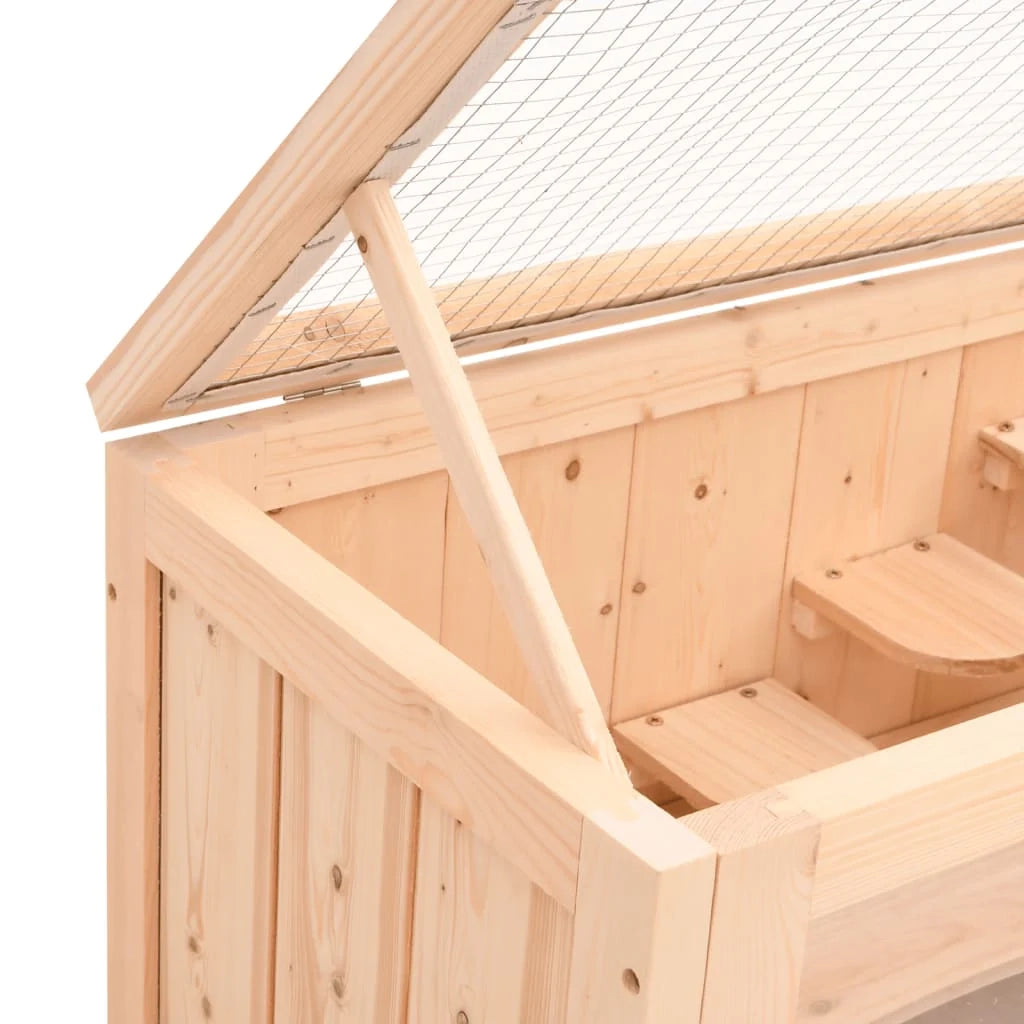 Gabbia per criceti 60 x 35,5 x 42 cm in legno massello di abete marrone 02_0041680