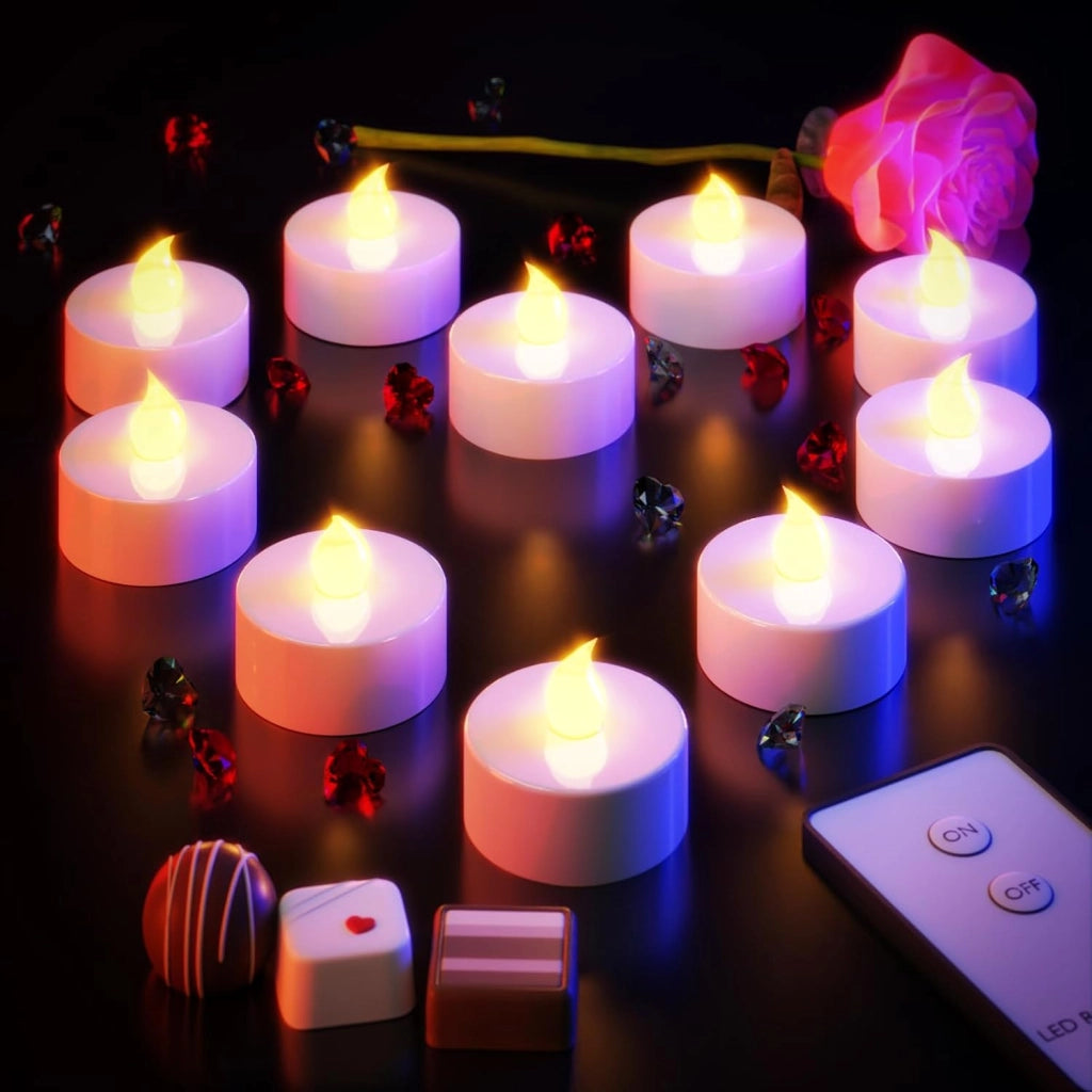 Deuba Monzana Candele LED 10 pz senza fiamma telecomando 37mm batterie incluse candela classe di efficienza energetica A