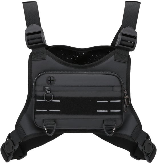 Sporttas unisex, zaino impermeabile e leggero, giacca da corsa con alloggiamento cellulare integrato e spazio aggiuntivo di stoccaggio, adatto per attività sportive, corsa, bicicletta, nero, zaino.