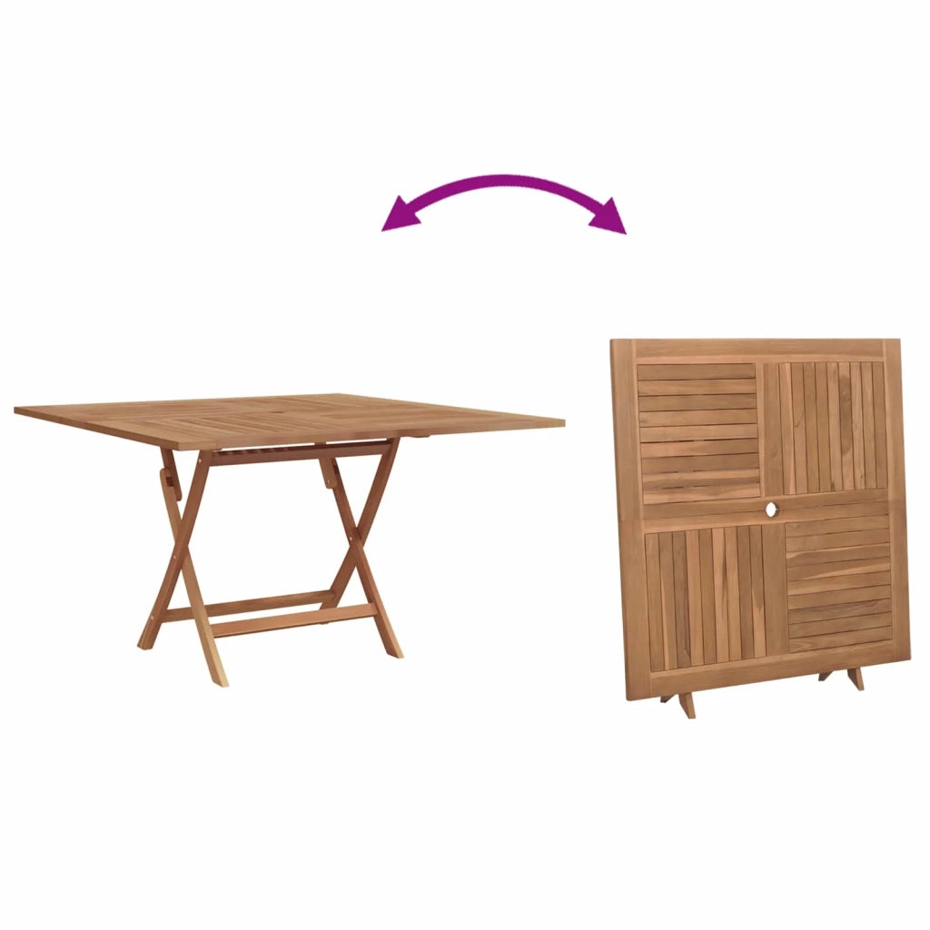 Set da Pranzo per Giardino Marrone Legno Teak Massello 3385968
