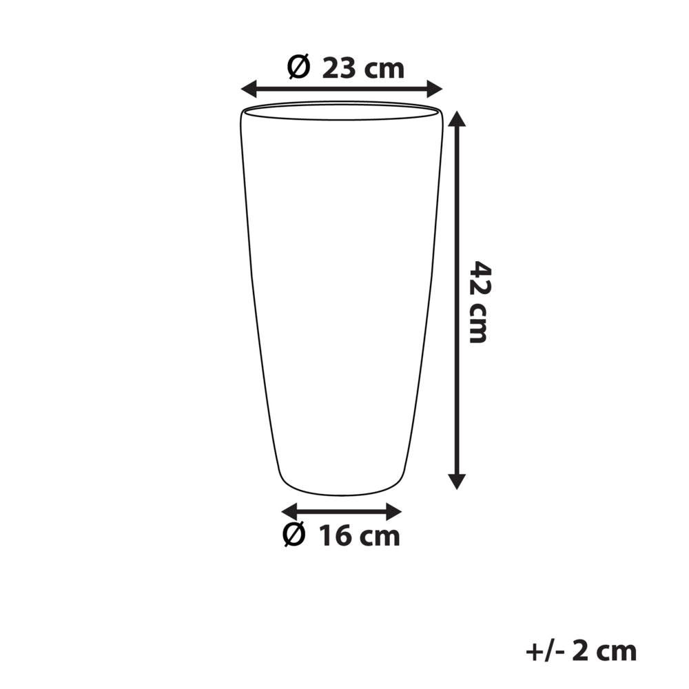Vaso per fiori Fioriera alta in pietra beige 42 x ø 23 cm Accessori decorativi per interni e esterni moderni e minimalisti