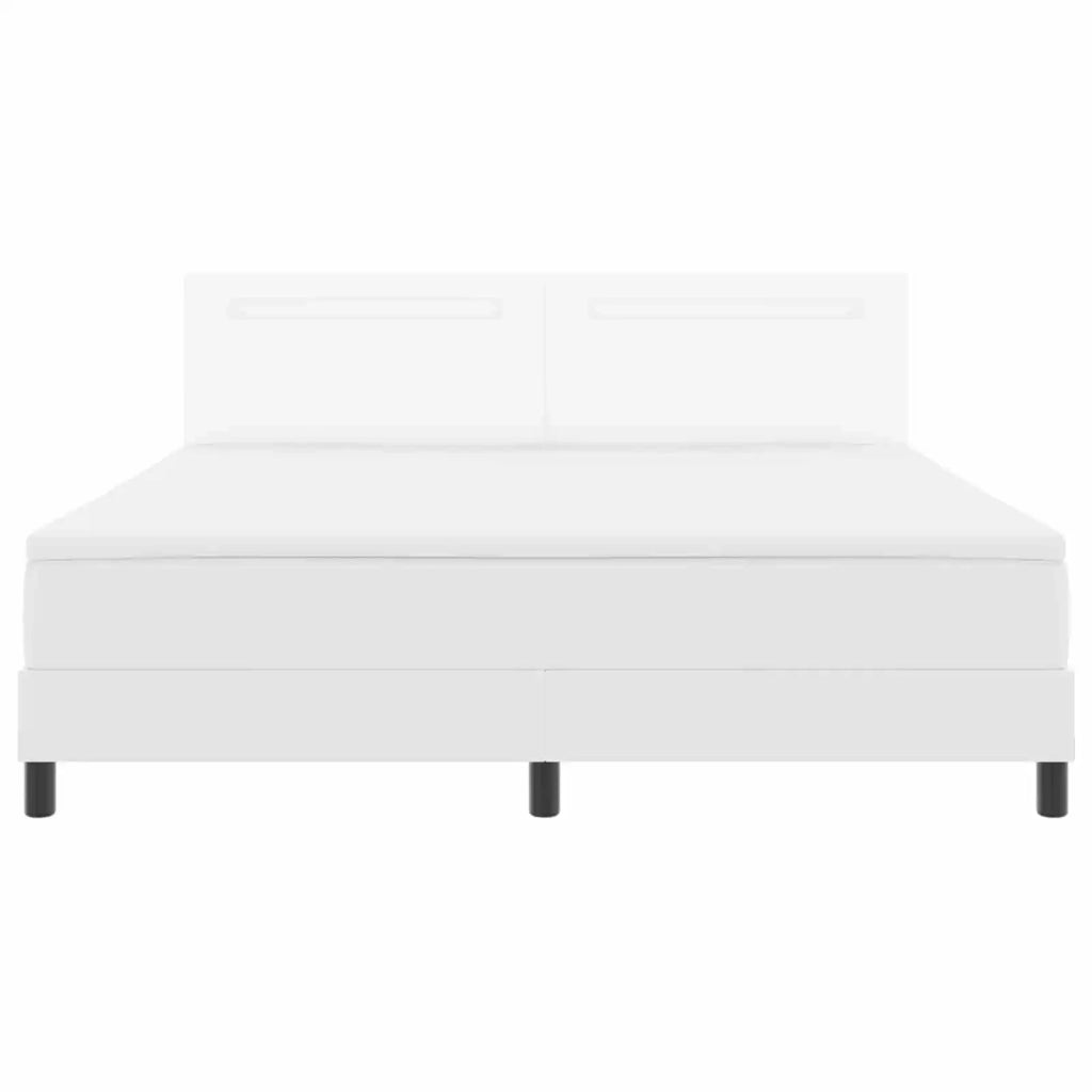 Letto a molle con materasso Bianco 180 x 200 cm Pelle sintetica 3339061