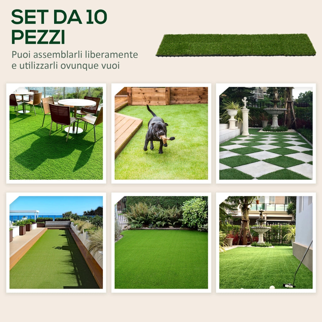Piastrelle Erba Sintetica 30x30cm 10 Pezzi ¨C Minimal ¨C Verde