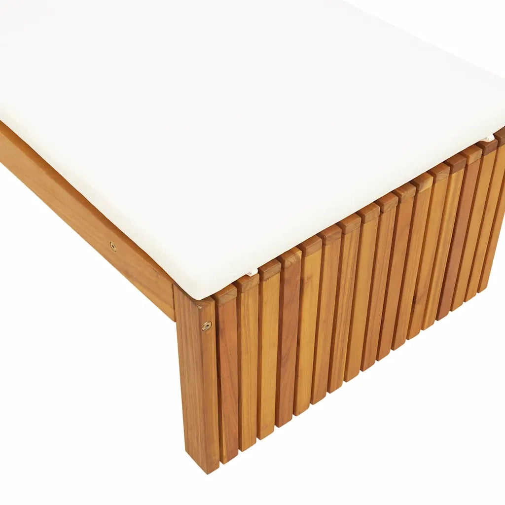 Lettino da sole con cuscino Olio Naturale 200 x 55 x 94 cm 4108115