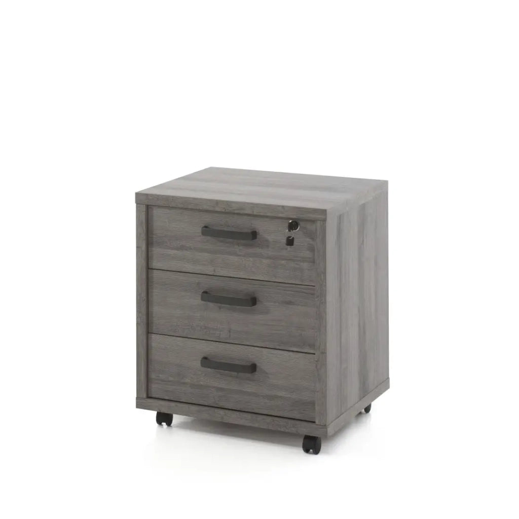 Set di 8 mobili da ufficio professionale color grigio effetto legno collezione SOON