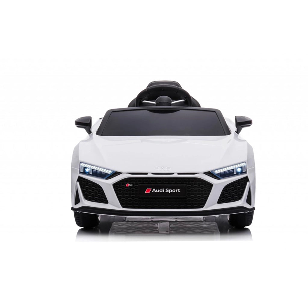 Macchina Elettrica per Bambini 12V Licenza Ufficiale Audi R8 New Spyder con Telecomando e Sedile in pelle Bianco