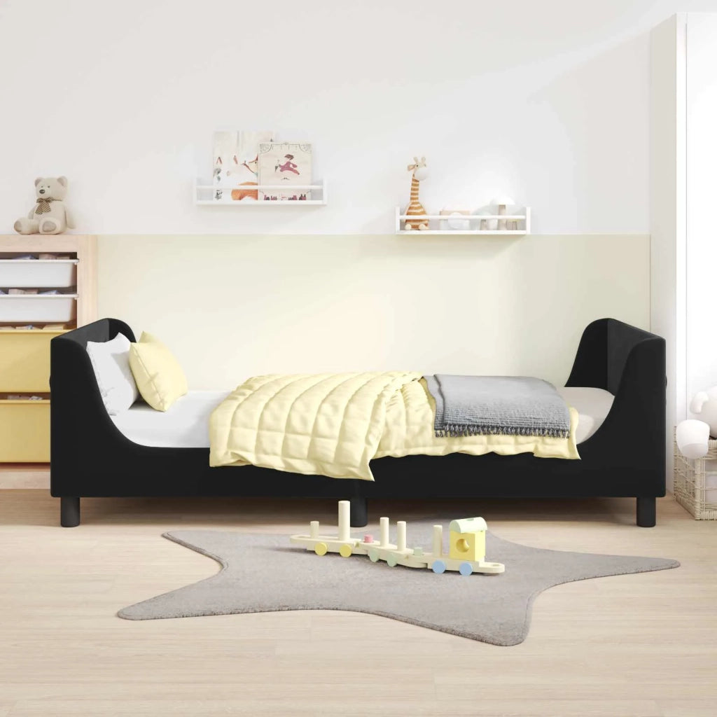 Struttura letto bambini con testata-Giroletto per bambini Nero 80 x 200 cm Velluto 538733